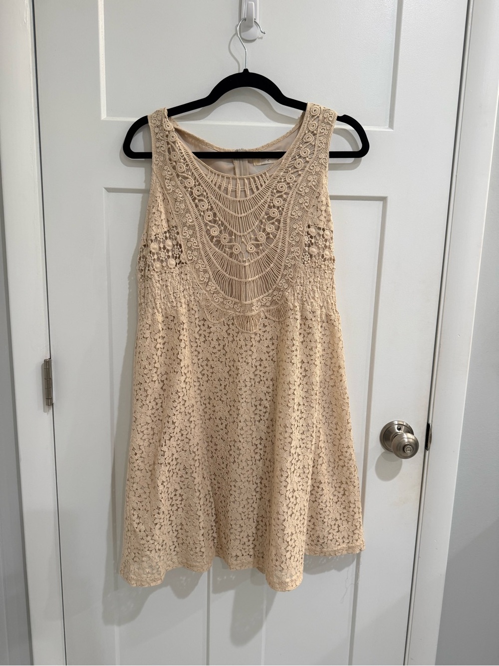 Altar’d State Beige Crochet Lace Dress